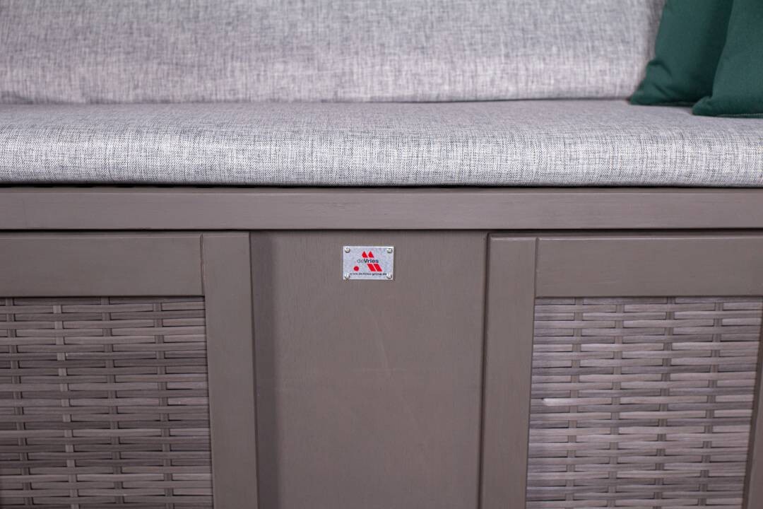 deVries Strandkorb PURE Wave XL grey Des. 484 grau Kunststoff B/H/T: ca. 140x160x80 cm