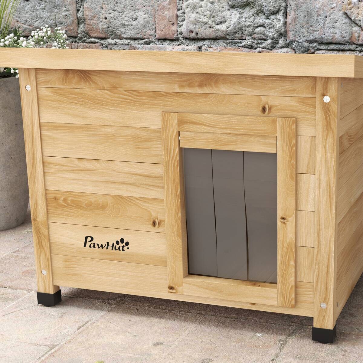 PawHut Katzenhaus gelb Holz B/H/L: ca. 45x43x57 cm