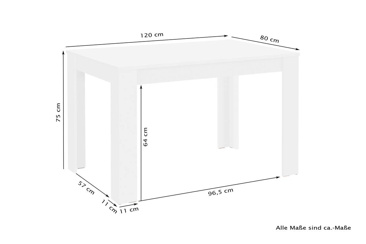 Tisch NEPAL weiß B/H/T: ca. 120x75x80 cm