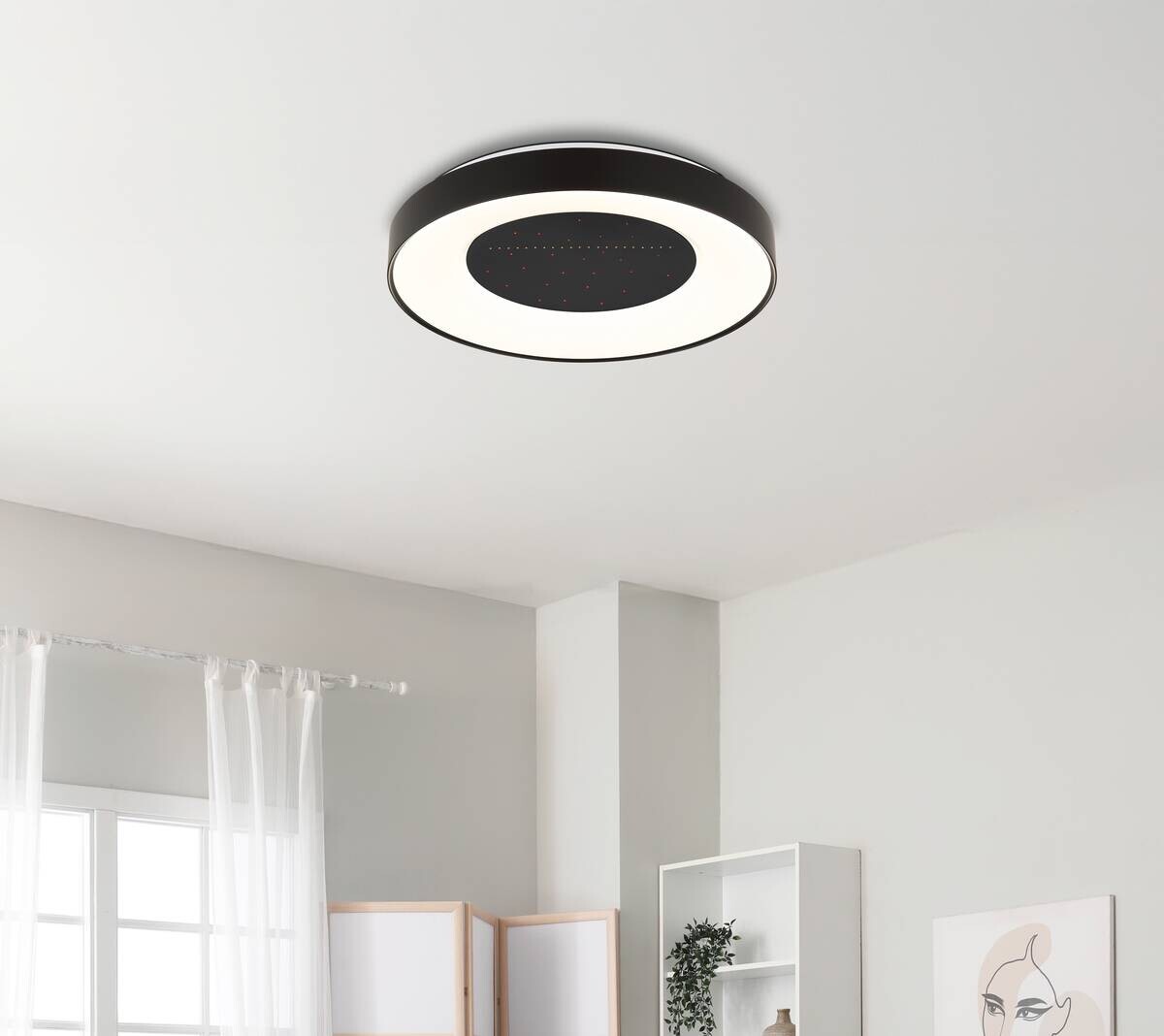 GLOBO Deckenventilator schwarz weiß Kunststoff Metall B/H/L: ca. 10x52,5x52 cm