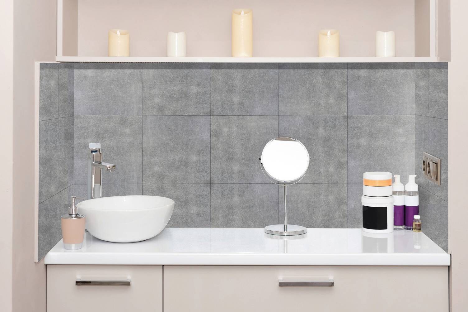 d-c-fix Wandfliese selbstklebend grau B/L: ca. 30,5x30,5 cm