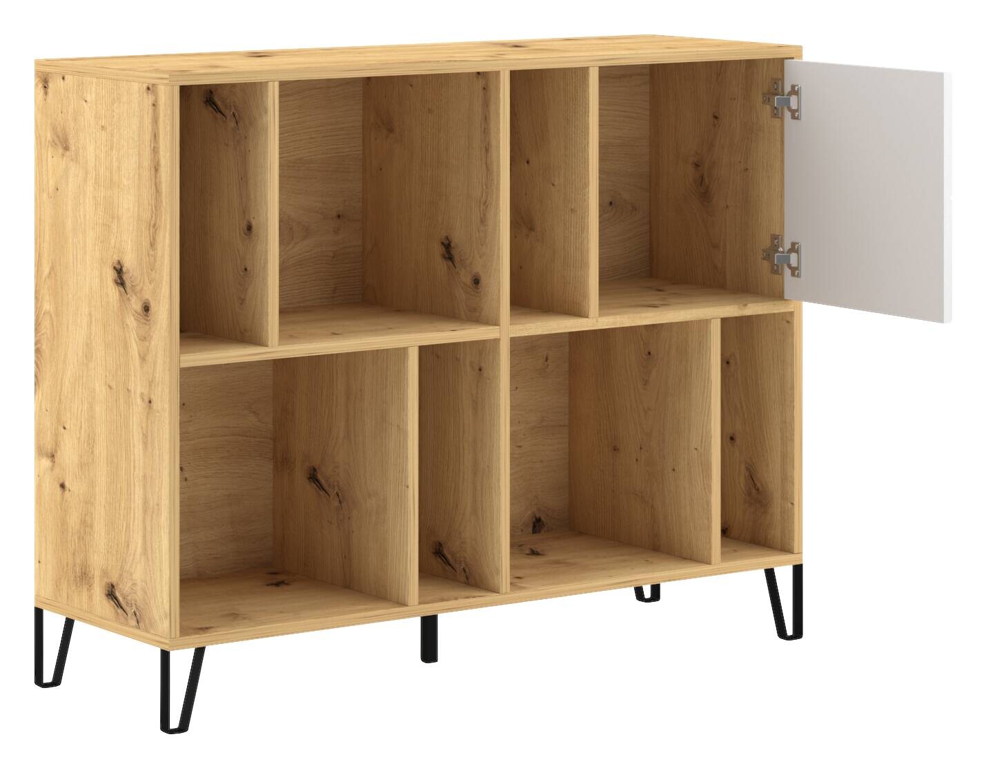 Regal BILBAO Eiche Artisan Nachbildung weiß matt B/H/T: ca. 123,4x95,2x40 cm