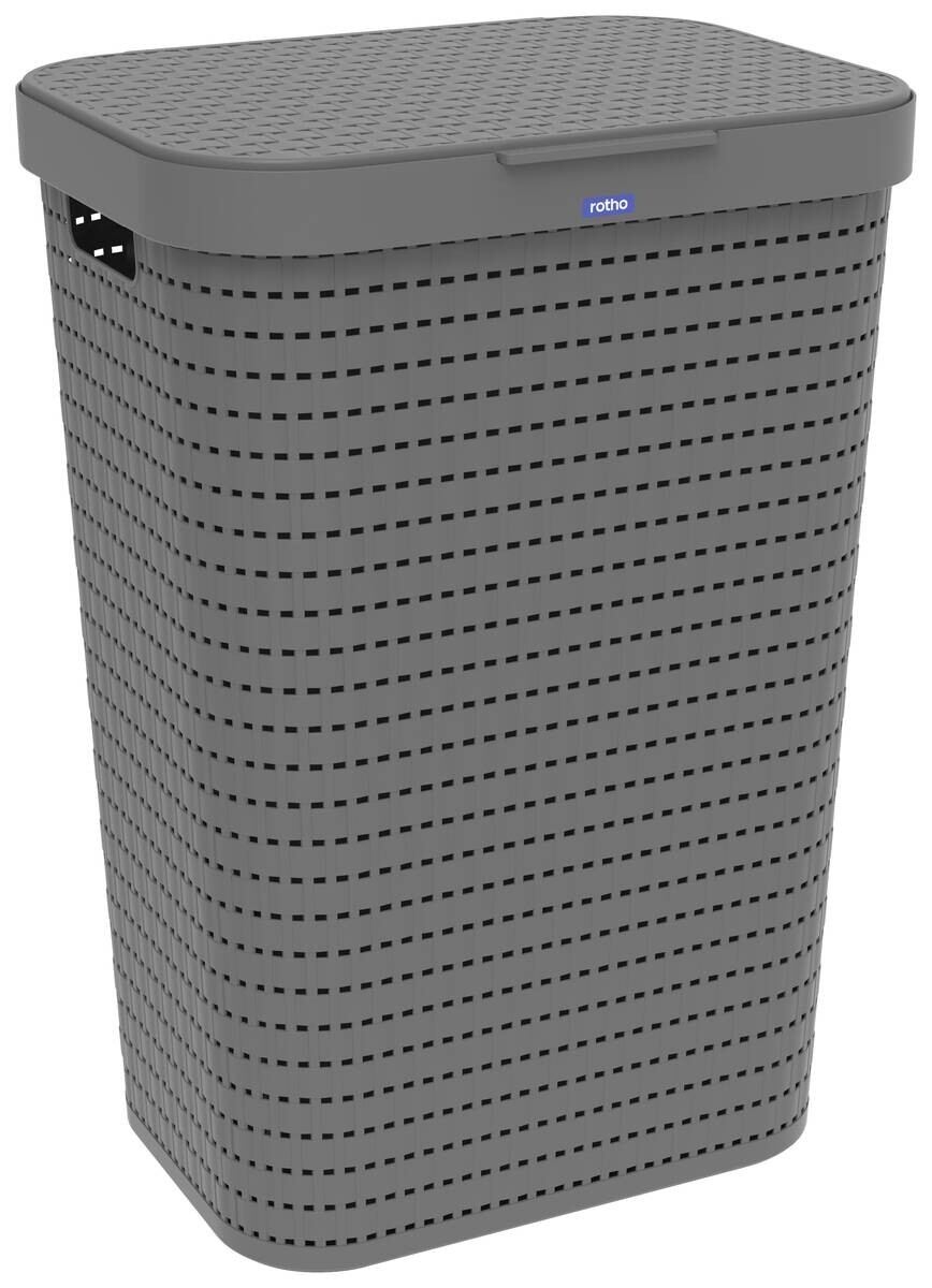 Rotho Wäschesammler COUNTRY anthrazit B/H/L: ca. 32x57,2x42 cm