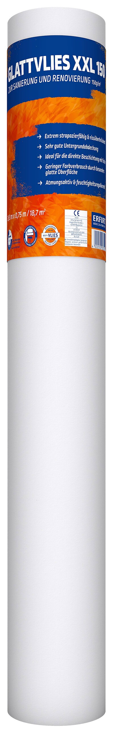 Erfurt Glattvlies XXL 150 weiß B/L: ca. 75x2500 cm