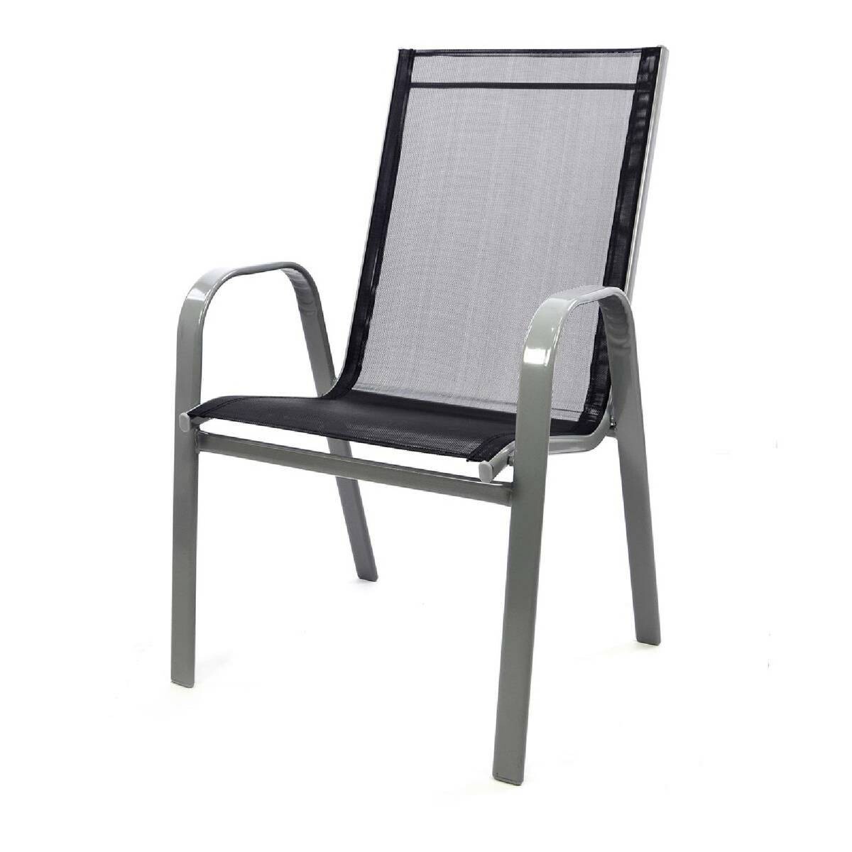 VCM Gartensitzgruppe schwarz Stahl B/H/D: ca. 55x92x73 cm