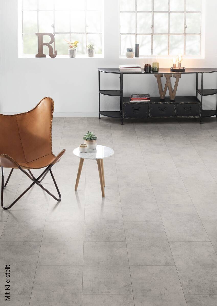 Laminatboden Fliese grau ca. 2,5349m² im Paket B/L: ca. 34x130,5 cm pro Paket