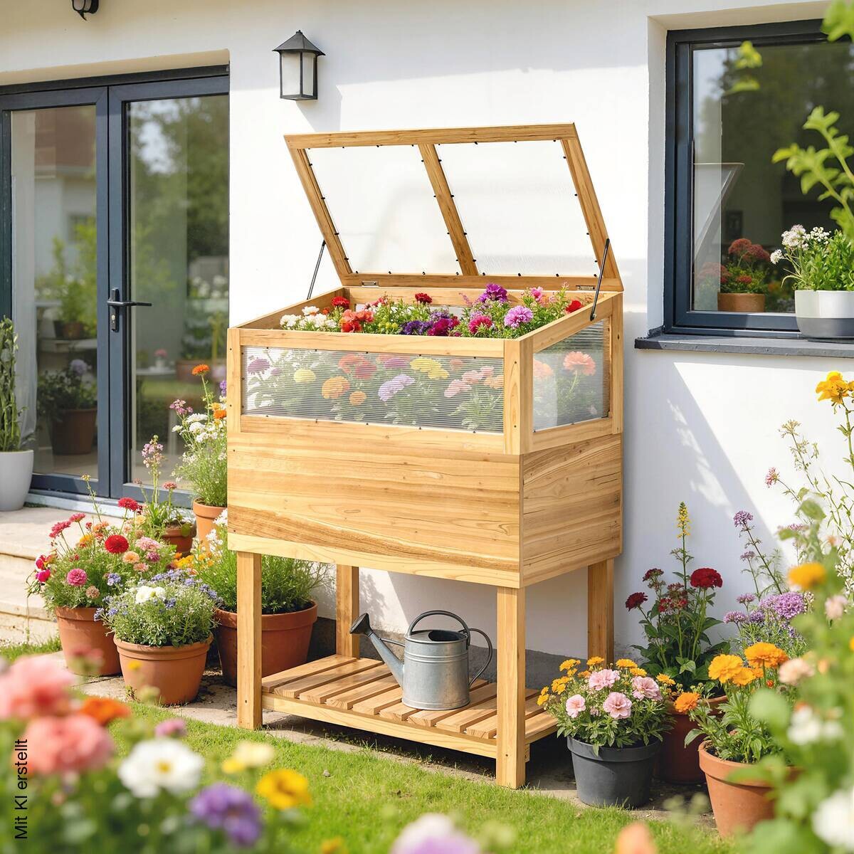 Outsunny Hochbeet mit Frühbeetaufsatz B/H/T/L: ca. 45x108,5x45x80 cm