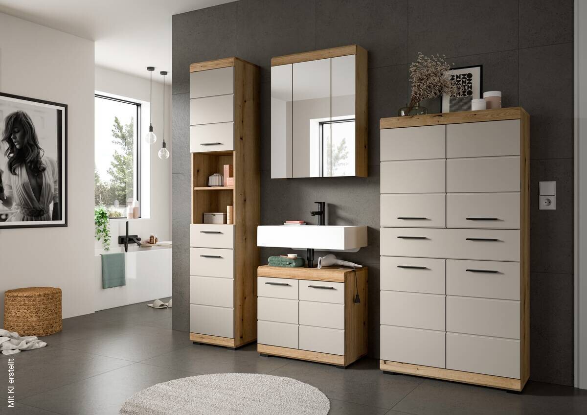 Midischrank Scout Evoke Oak Nachbildung Kaschmirgrau Nachbildung B/H/T: ca. 74x141x31 cm