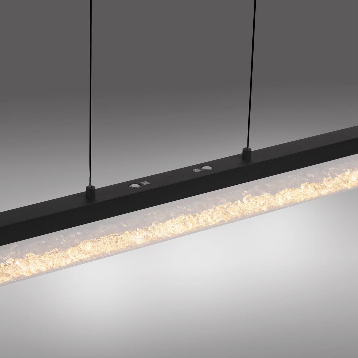 Just Light LED-Pendelleuchte schwarz Metall B/H/T: ca. 100x9x40 cm