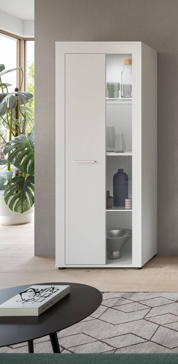 Vitrine Jam weiß B/H/T: ca. 60x159x35 cm