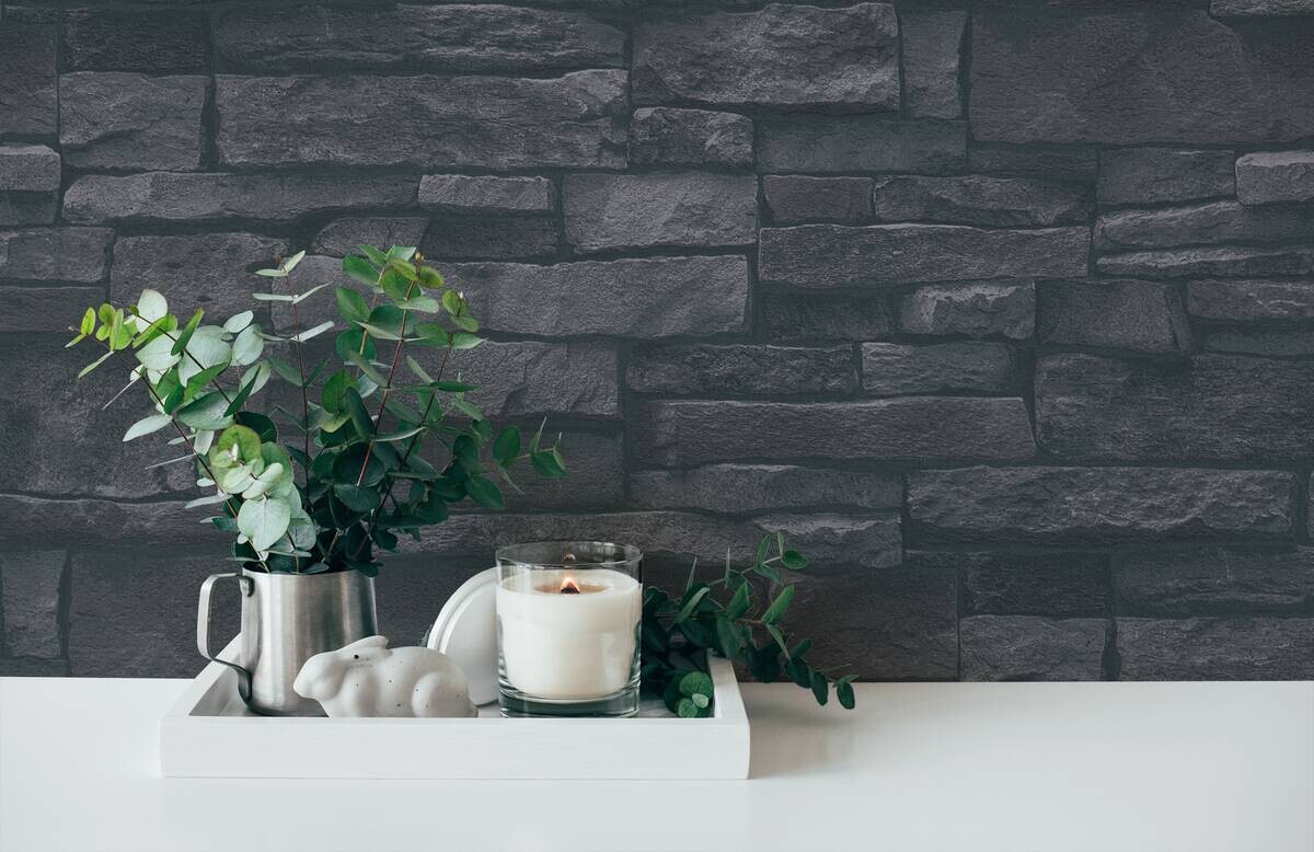 A.S.Creation Vliestapete anthrazit B/H/D: ca. 53x1005x8,5 cm