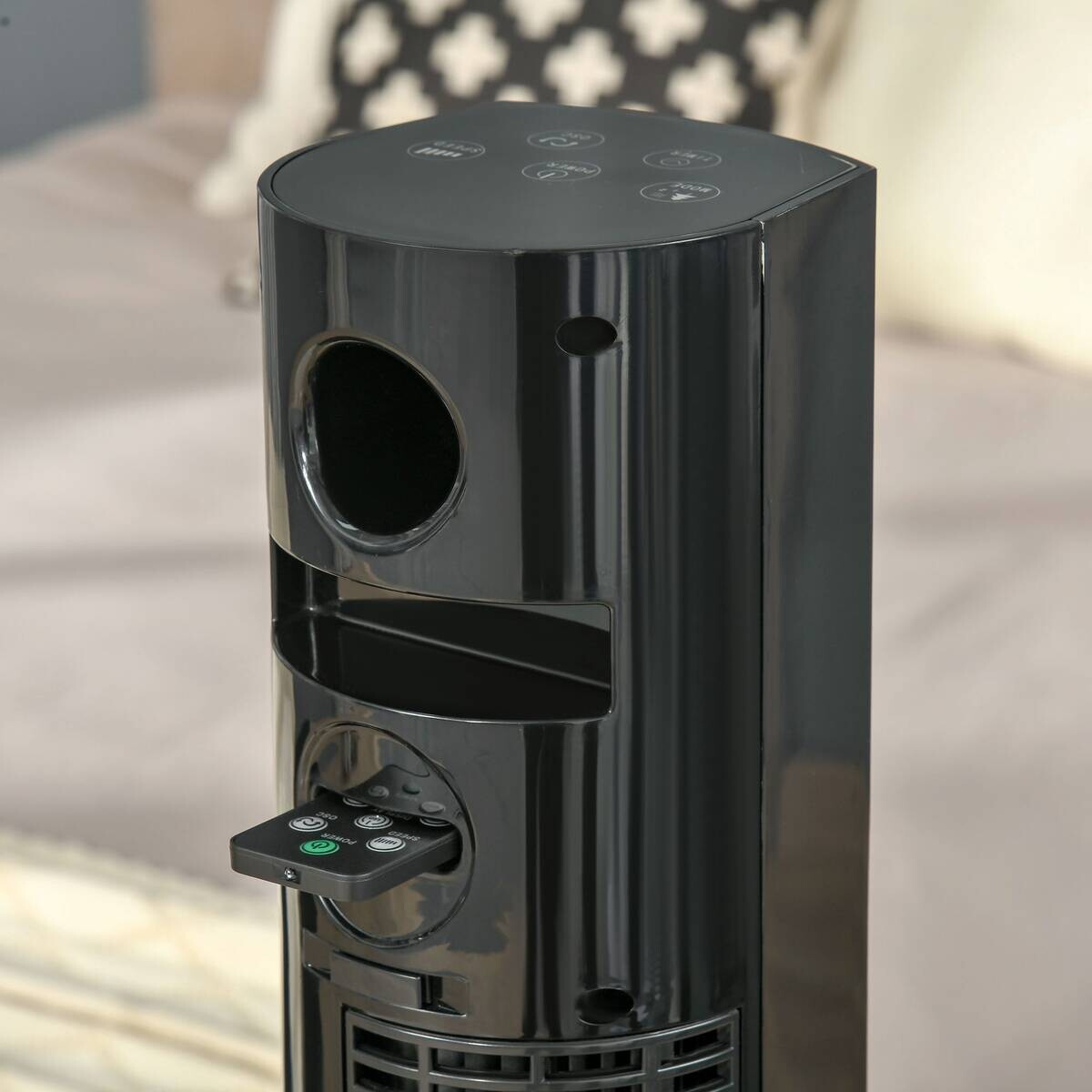 HOMCOM Ventilator schwarz Kunststoff Polypropylen Edelstahl B/H/L: ca. 31,5x31,5x117 cm