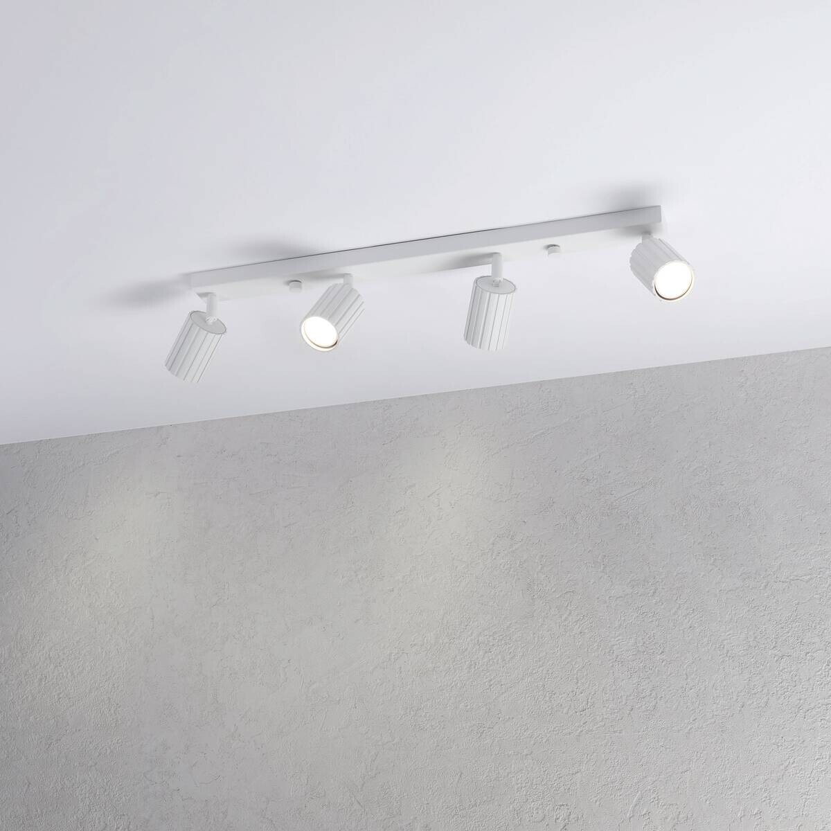 Lamkur Strahler Prisma weiß Stahl B/H/L: ca. 6,5x16,5x81 cm 4 Brennstellen