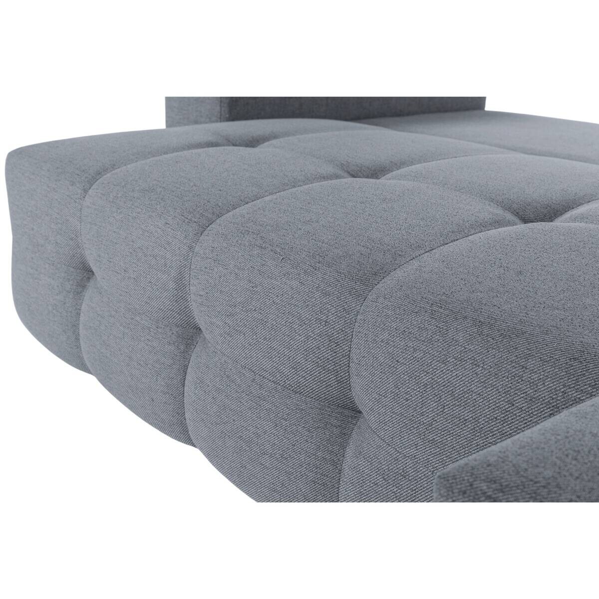 Ecksofa mit Bettfunktion und Bettkasten grau Webstoff B/H/T: ca. 247x83x162 cm