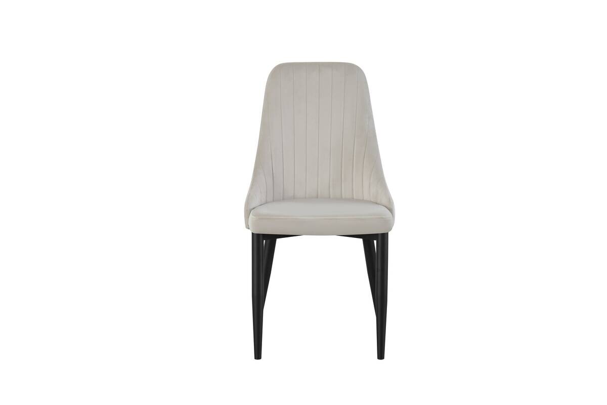 Stuhl CLAUDIA, 2er Set creme Samt B/H/T: ca. 44x88x58 cm