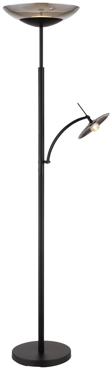 GLOBO LED-Deckenfluter Sophia schwarz Metall Glas H: ca. 180 cm