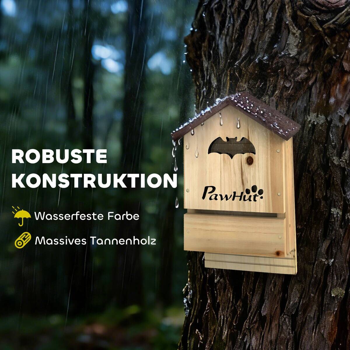 PawHut Fledermauskasten B/H/T/L: ca. 11,5x34x11,5x21,5 cm