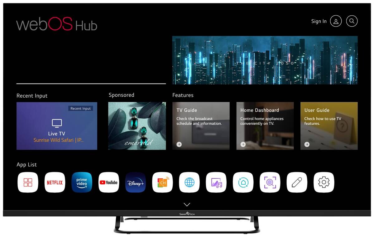 Smart-Tech LED-Fernseher 43UW02V B/H: ca. 96x59 cm