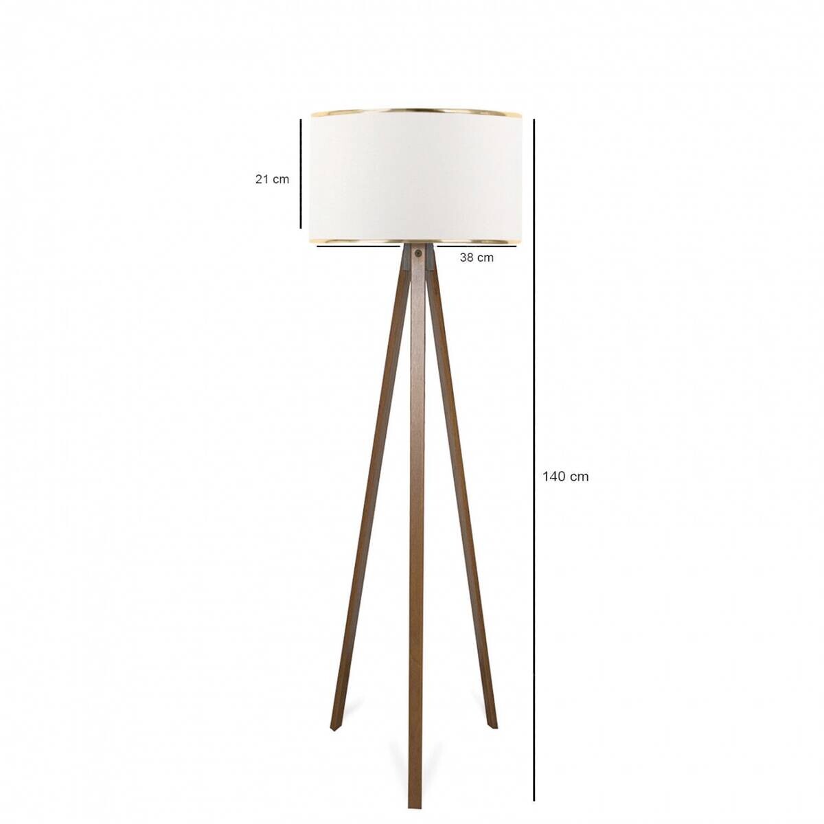 Opviq Stehlampe weiß Holz B/H/T/L/D: ca. 38x140x38x38x38 cm E27 1 Brennstellen