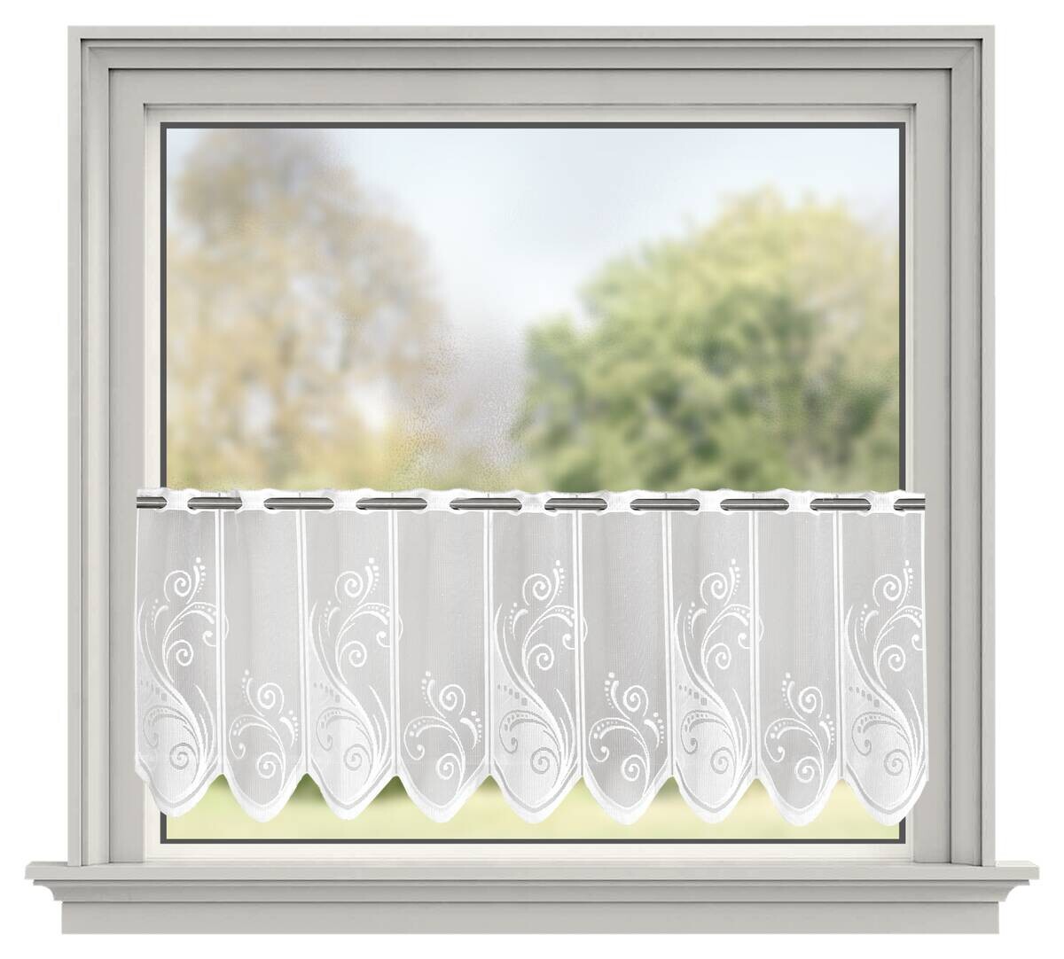 Sensation Scheibengardine weiß B/L: ca. 200x45 cm