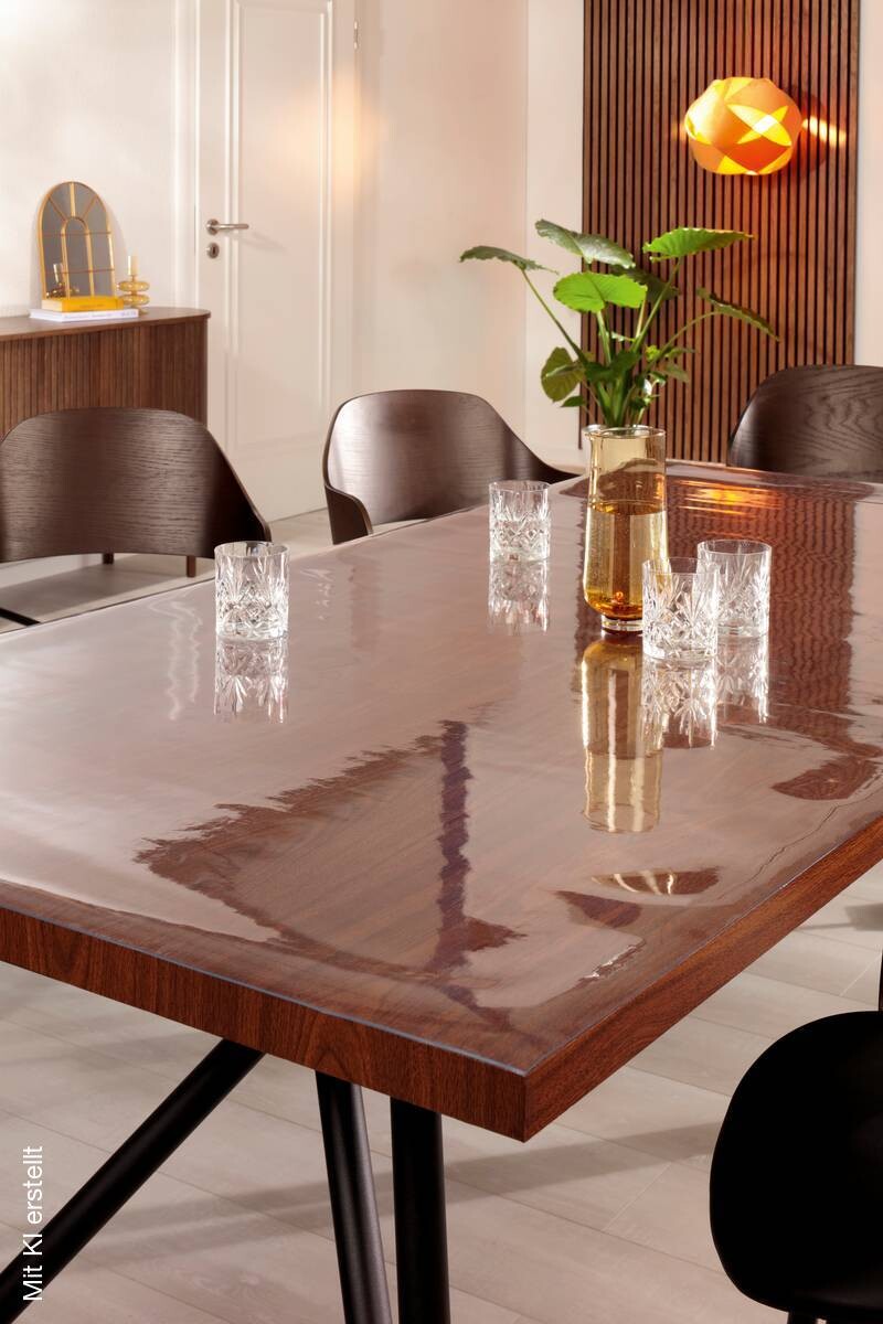 Abwaschbarer Tischbelag transparent 100% Polyvinylchlorid B: ca. 100 cm
