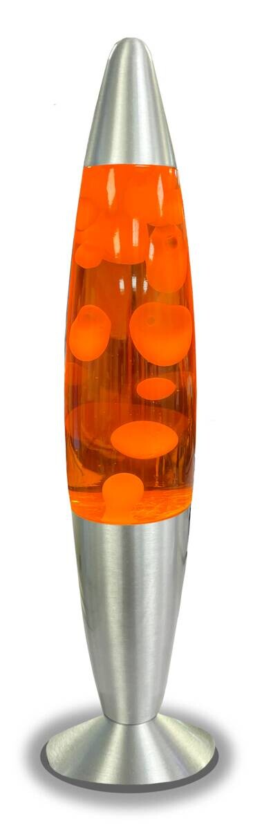 HWH LED-Lavalampe orange Aluminium Glas H/D: ca. 40x7,4 cm