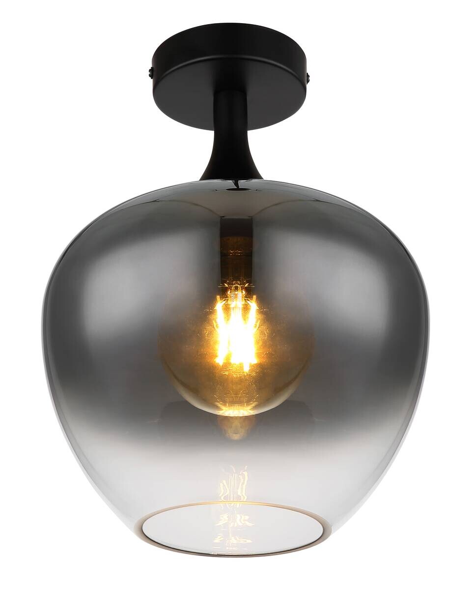 GLOBO Pendelleuchte schwarz Metall H/D: ca. 31,5x24 cm E27 1 Brennstellen