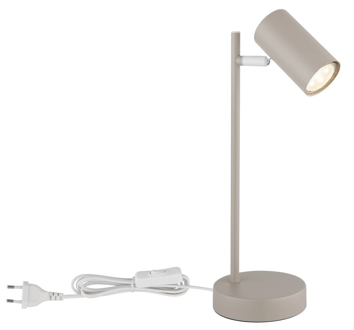 GLOBO Tischleuchte sand weiß Metall B/H: ca. 13,2x35 cm GU10 1 Brennstellen