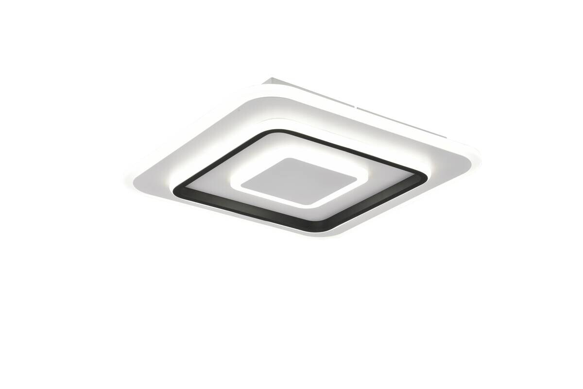 Reality LED-Deckenleuchte Jora weiß schwarz Metall Kunststoff B/H/L: ca. 39,5x6,5x39,5 cm