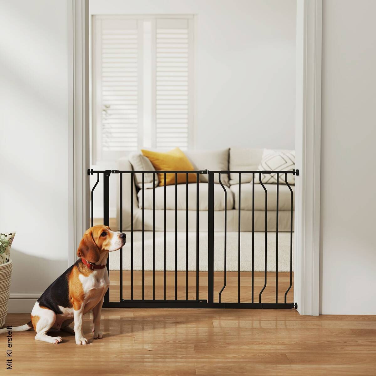 PawHut Schutzgitter schwarz Stahl B/H/L: ca. 4x76x115 cm
