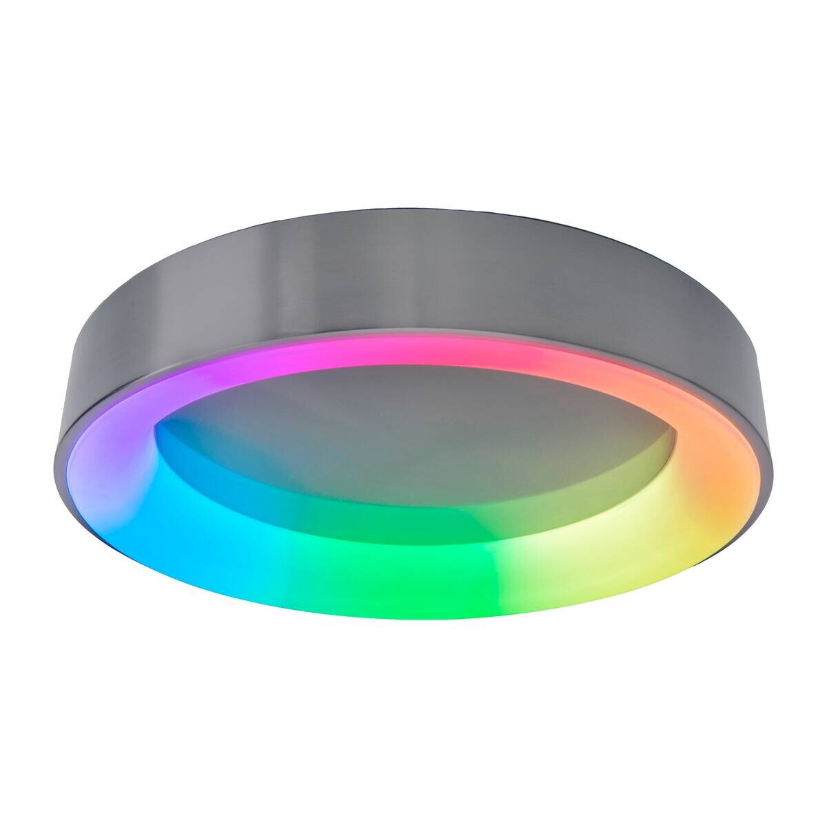 Näve Leuchten Deckenleuchte 1386961 nickel matt Kunststoff Metall B/H/T: ca. 46,5x8x46,5 cm null 1 Brennstellen