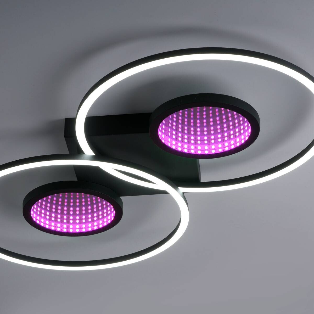 Just Light LED-Deckenleuchte Tunel schwarz weiß Kunststoff Aluminium H/L: ca. 7x70 cm 2 Brennstellen