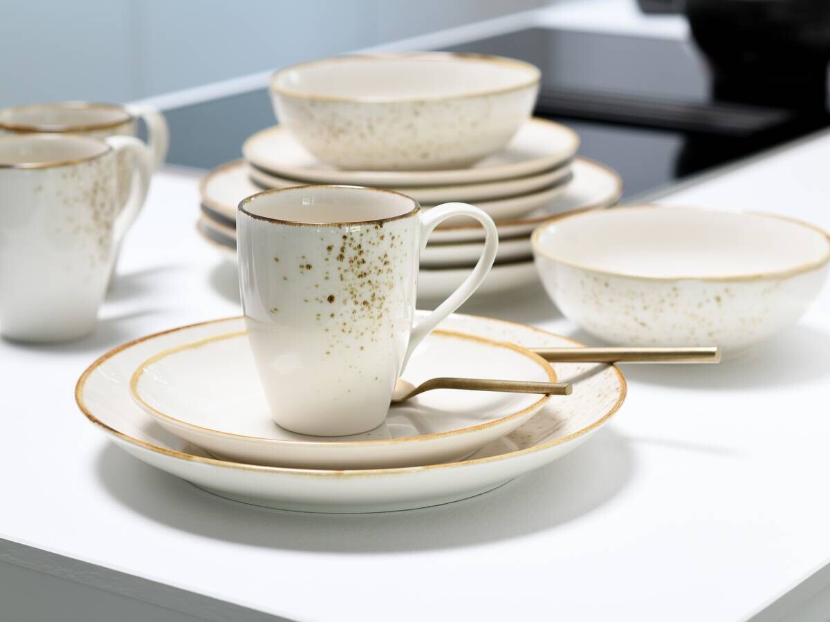 CreaTable Tellerset Nature Collection creme Steinzeug