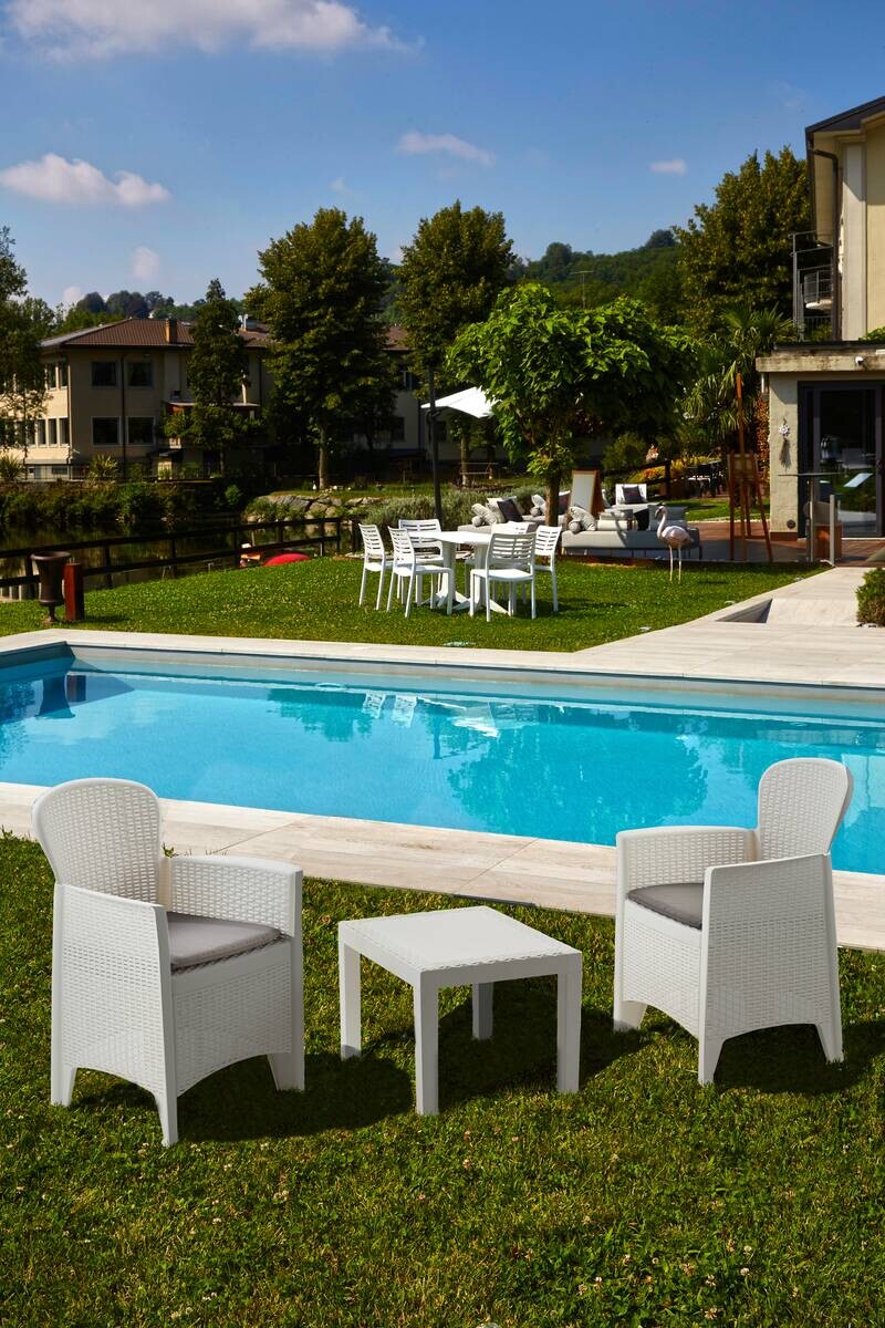 ProGarden Balkonset Akita weiß Kunststoff B/H/L: ca. 47x40x60 cm