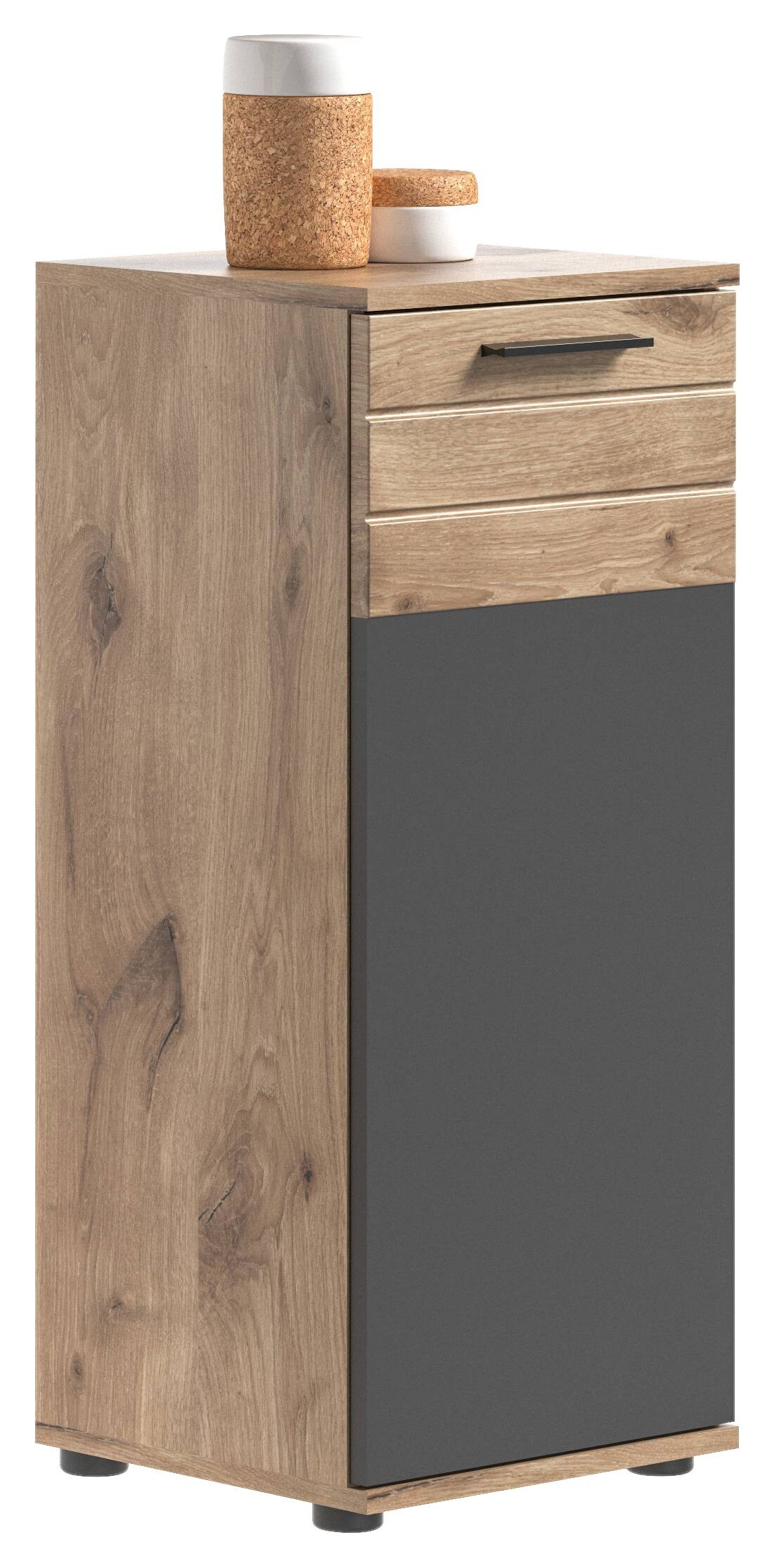 Badkommode Mason dunkelgrau Nox Oak Nachbildung B/H/T: ca. 37x87x34 cm