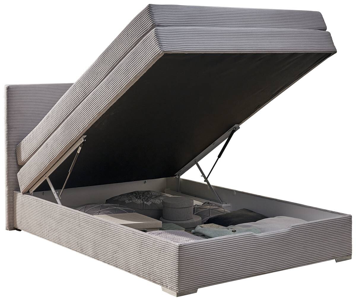 Boxspringbett Porto grau Liegefläche B/L: ca. 140x200 cm