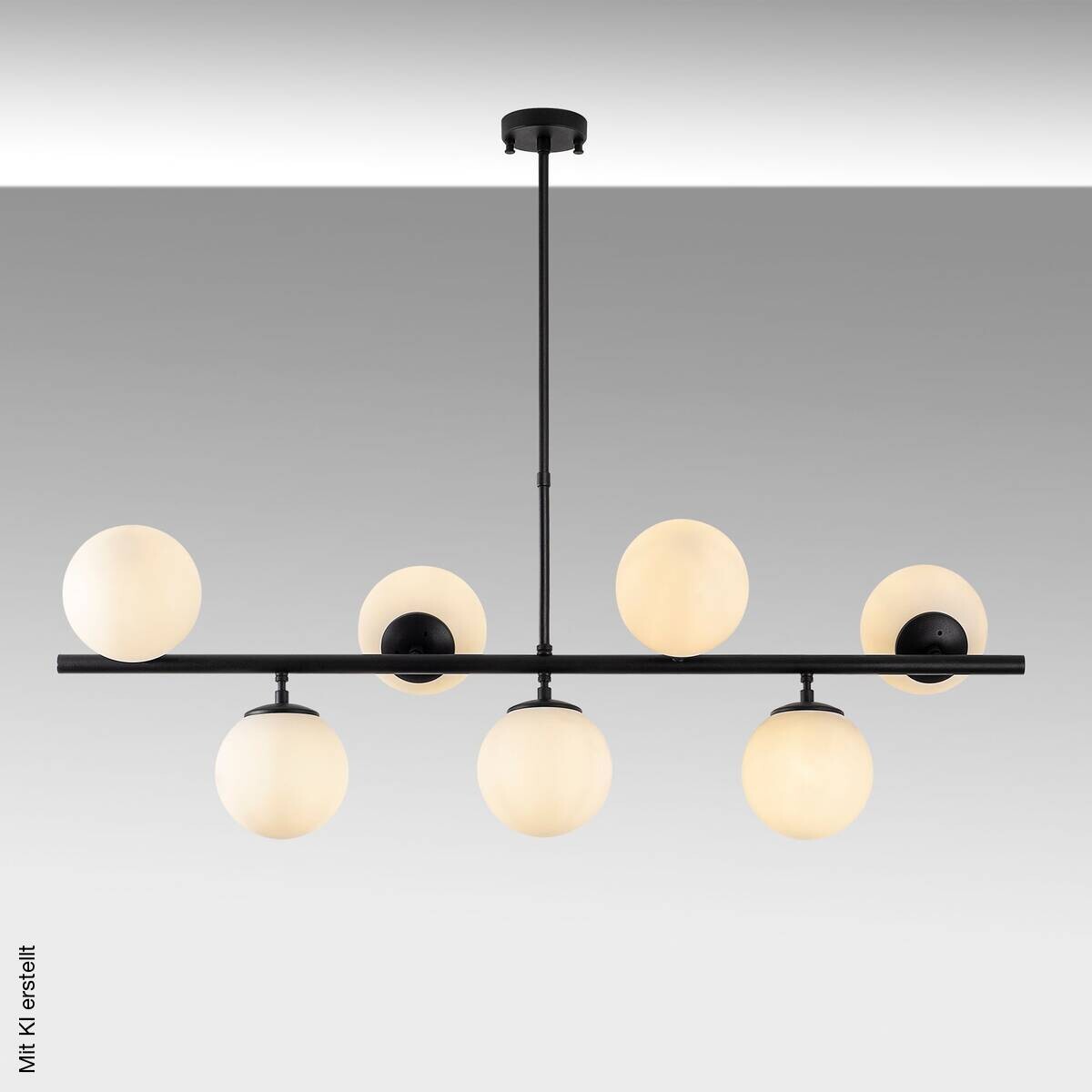 Opviq Deckenleuchte Fazli-10525 schwarz weiß Glas B/H/T/L: ca. 113x85x40x113 cm E14 7 Brennstellen