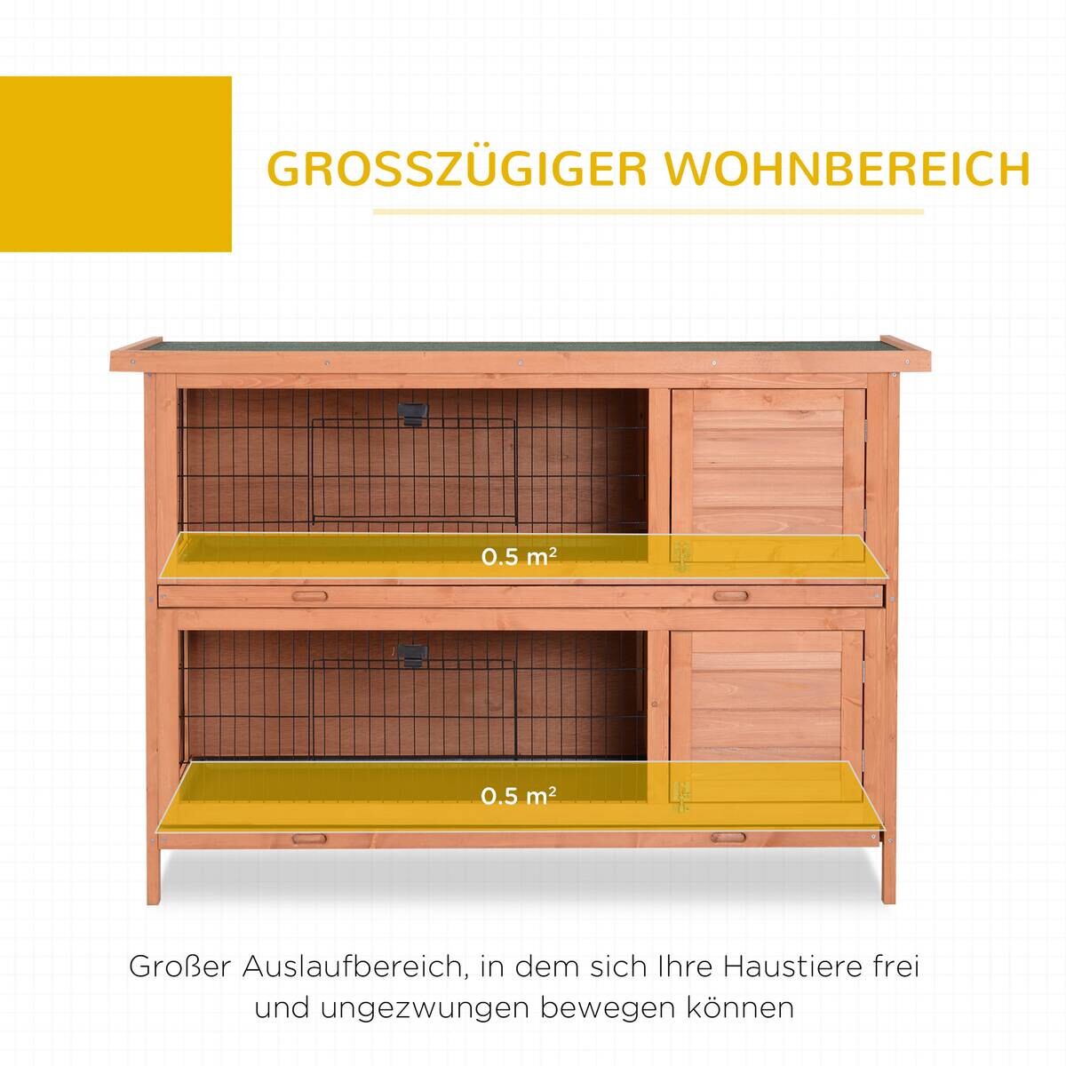 PawHut Kleintierstall orange Holz B/H/L: ca. 50x93x136,4 cm