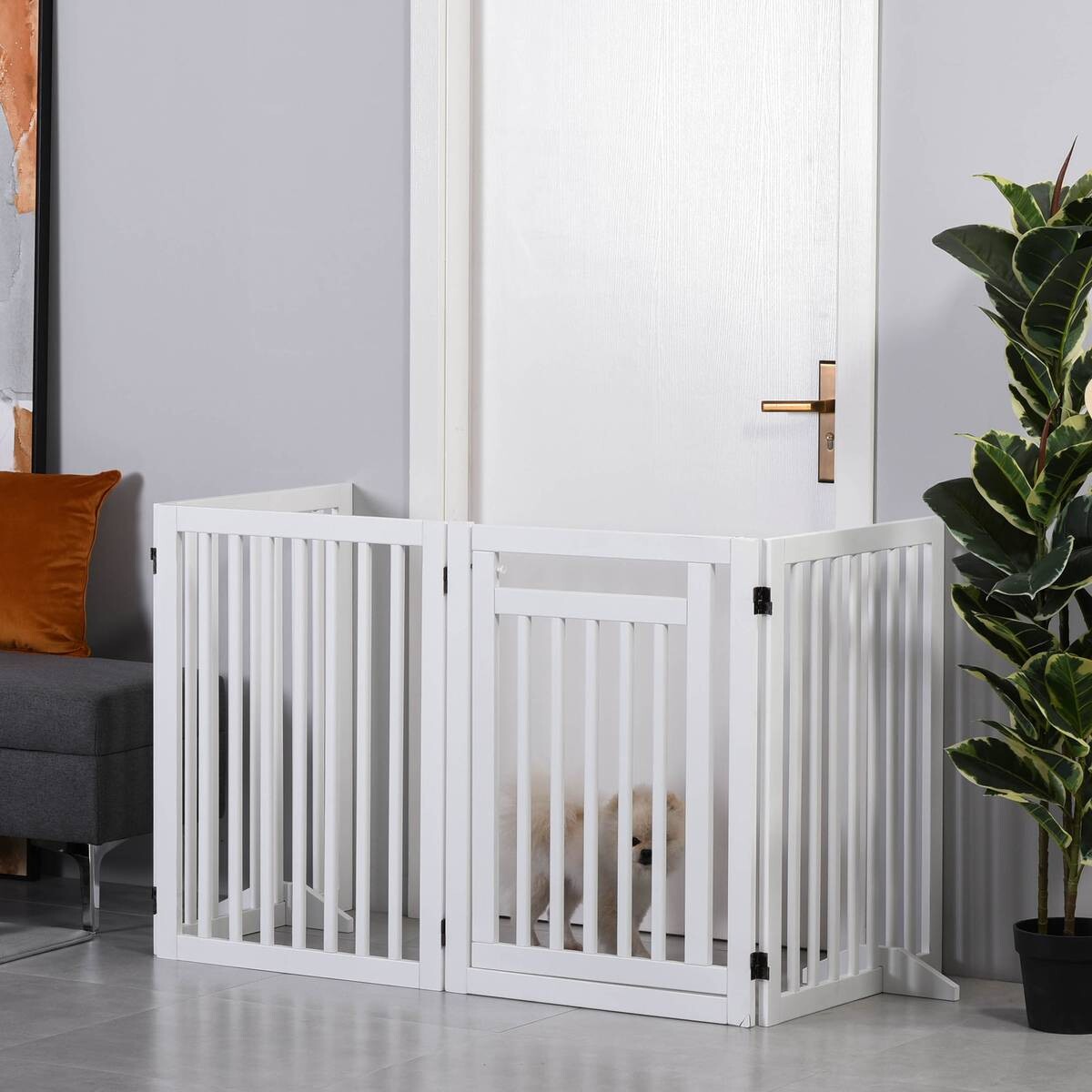 PawHut Absperrgitter weiß MDF B/H/L: ca. 1,8x81x240 cm