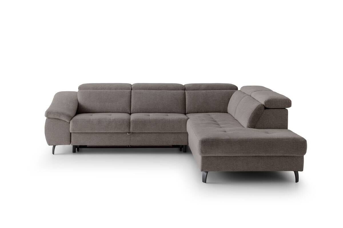 Ecksofa mit Bettfunktion braun Flachgewebe B/H/T: ca. 280x96x238 cm
