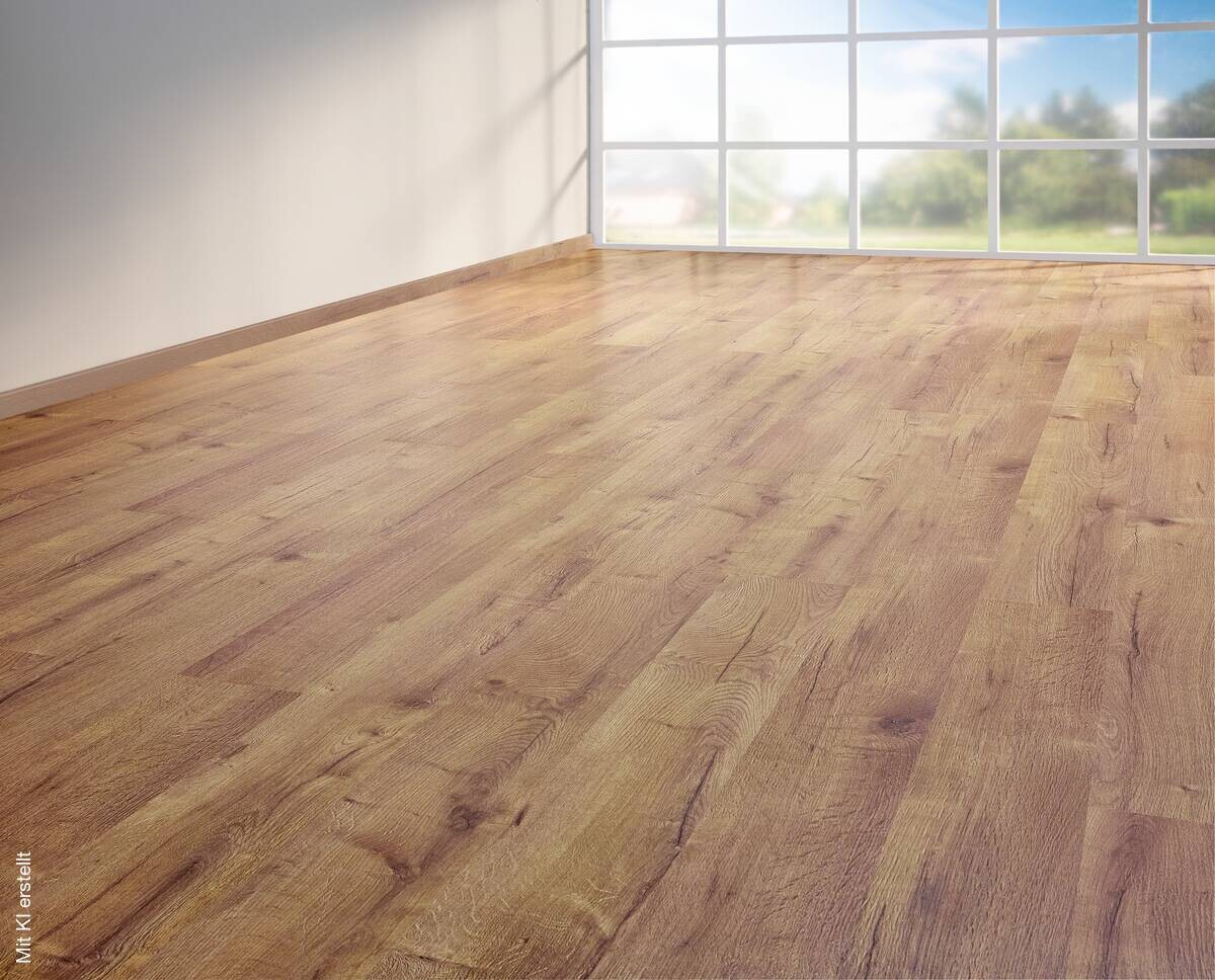 Laminatboden Eiche natur ca. 2,7429 m² im Paket B/L: ca. 19,2x129,2 cm pro Paket
