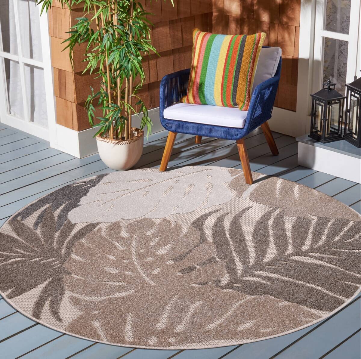 Sanat Outdoorteppich FLORAL beige D: ca. 200 cm