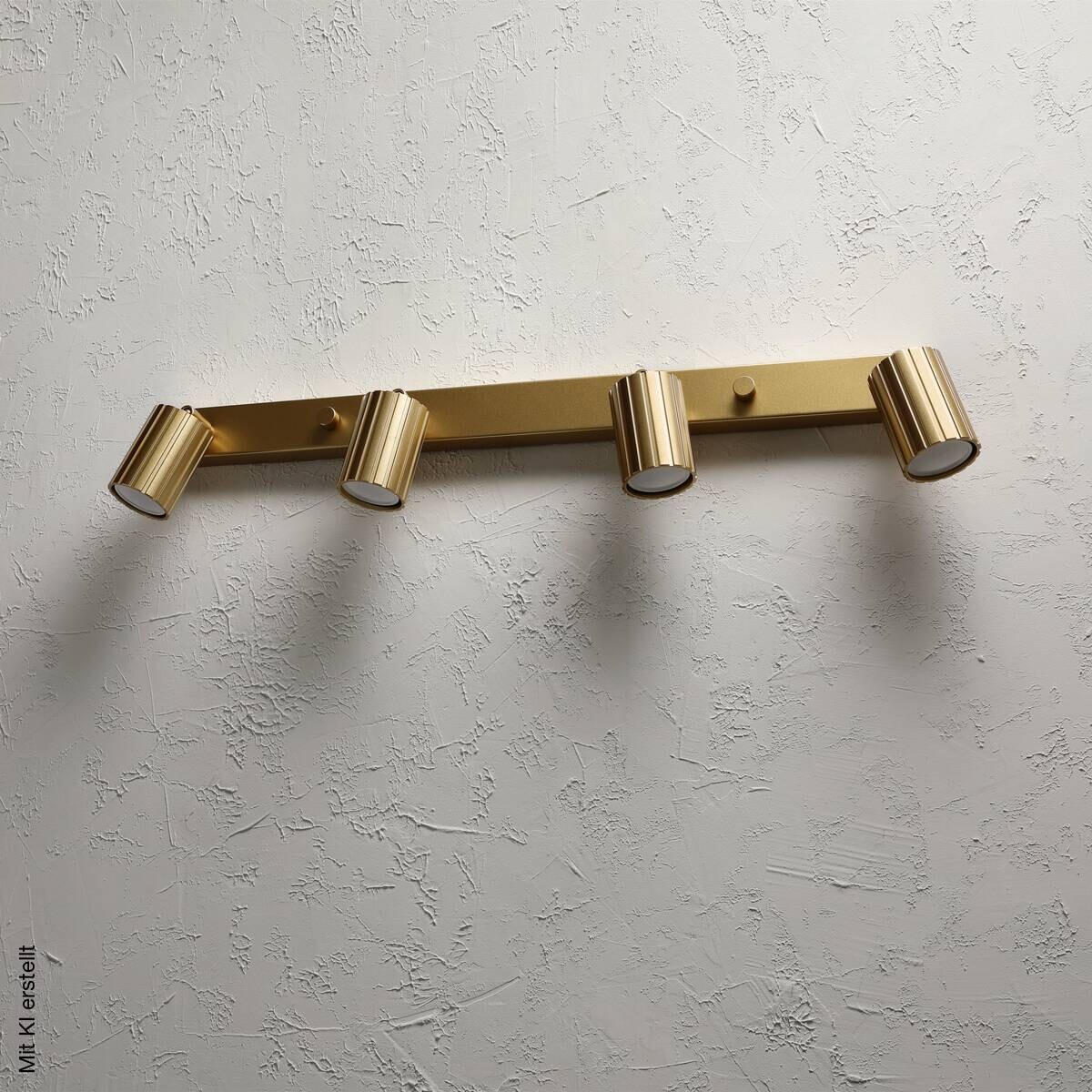 Lamkur Strahler Prisma gold Stahl B/H/L: ca. 6,5x16,5x81 cm 4 Brennstellen