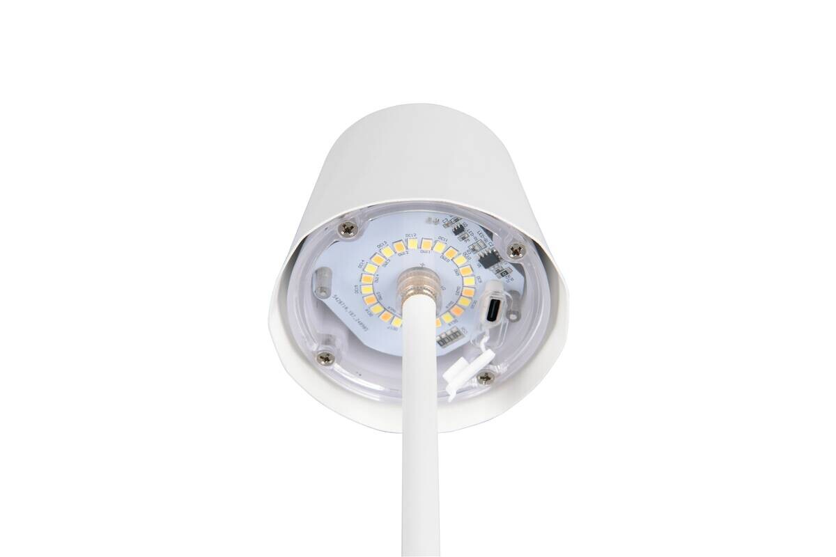 Reality LED Tischleuchte DIAZ weiß Metall H: ca. 21 cm 1 Brennstellen
