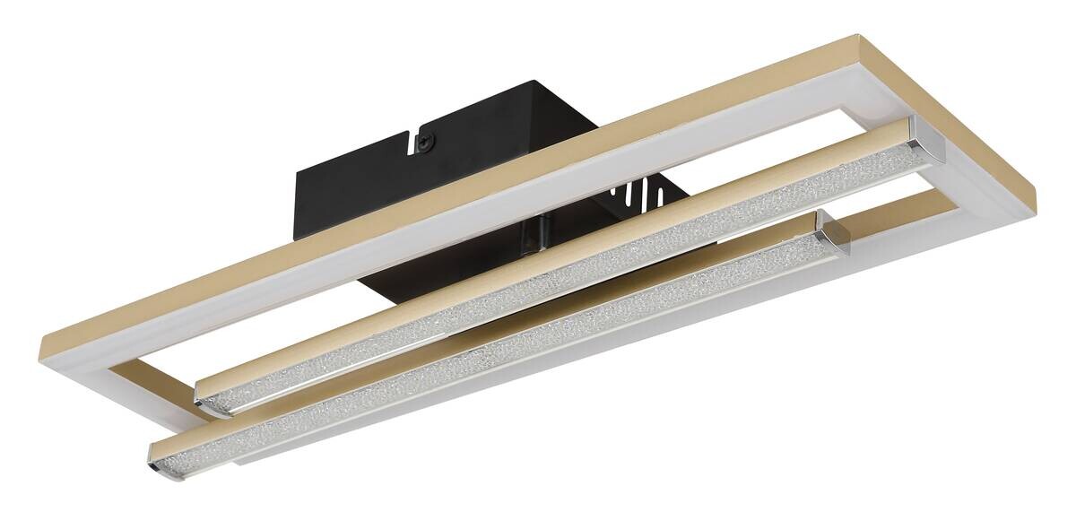 GLOBO LED-Deckenleuchte schwarz gold Kunststoff B/H/T: ca. 37,5x6,3x40 cm 1 Brennstellen