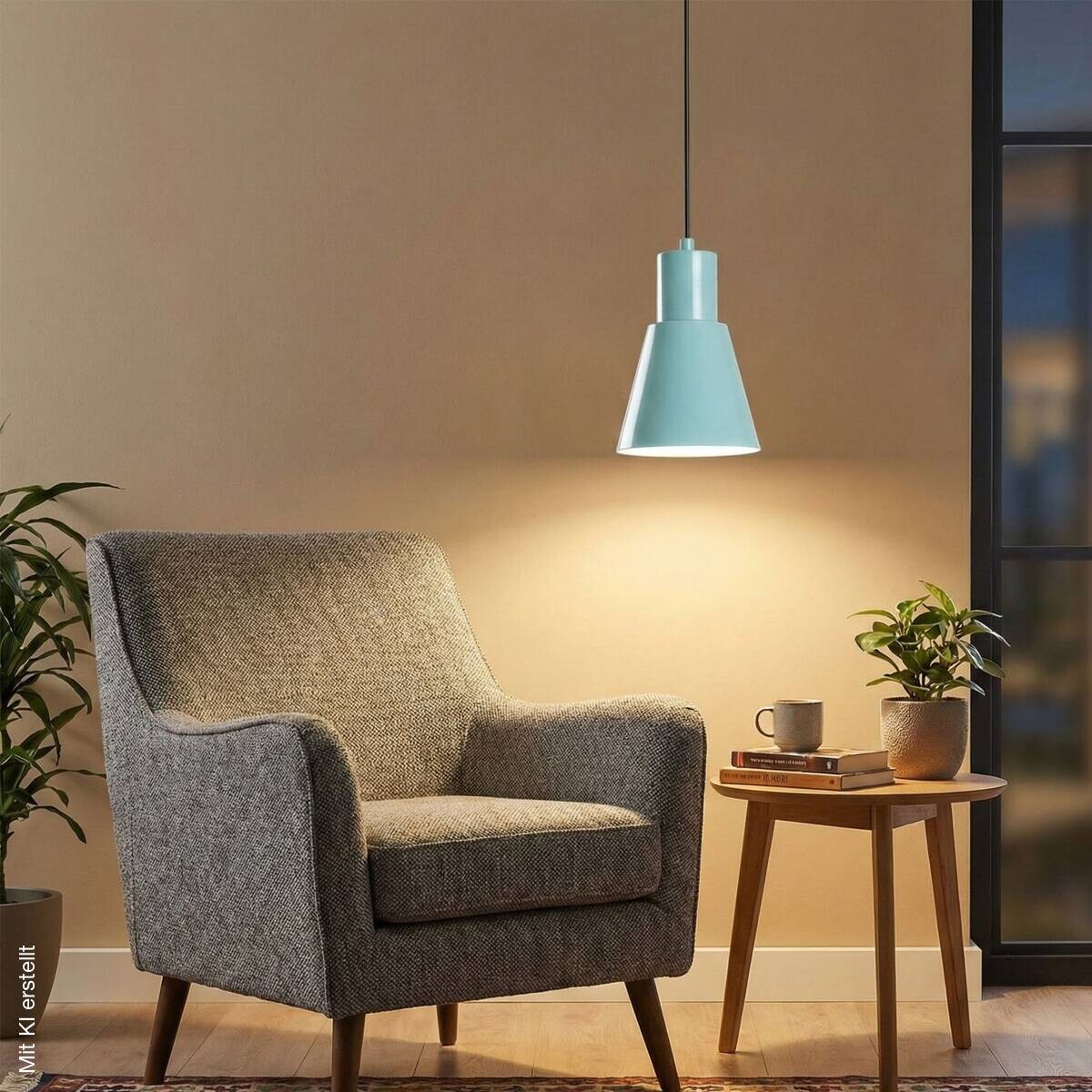 Opviq Pendelleuchte türkis B/H/T: ca. 14x114x14 cm E27 1 Brennstellen