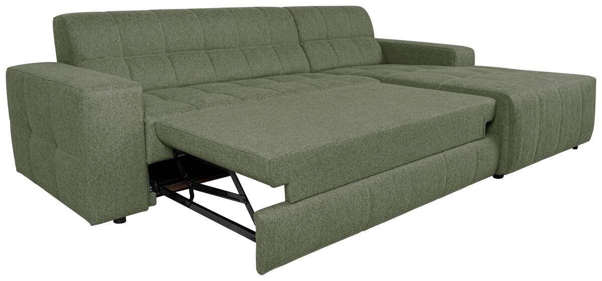 Ecksofa mit Bettfunktion grün Flachgewebe B/H/T: ca. 267x93x163 cm