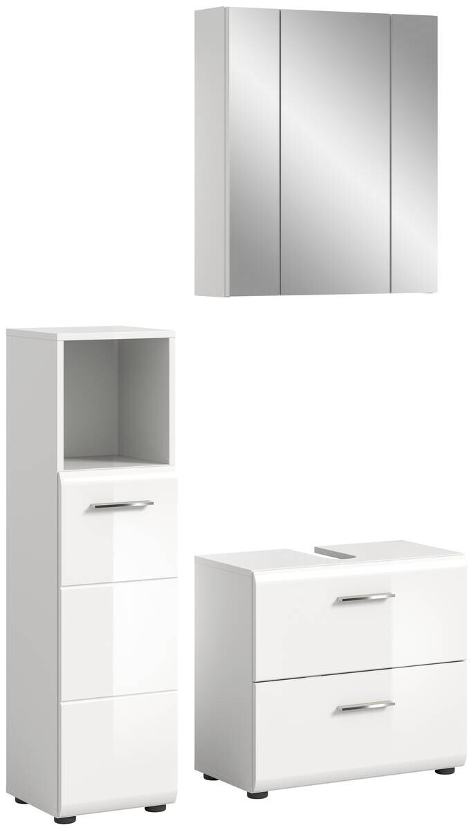 Badezimmer-Set ICE weiß weiß Hochglanz B/H/T: ca. 105x190x32 cm
