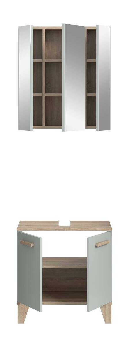 Badezimmer-Set STAR hellgrün Eiche hell Nachbildung B/H/T: ca. 60x190x34 cm