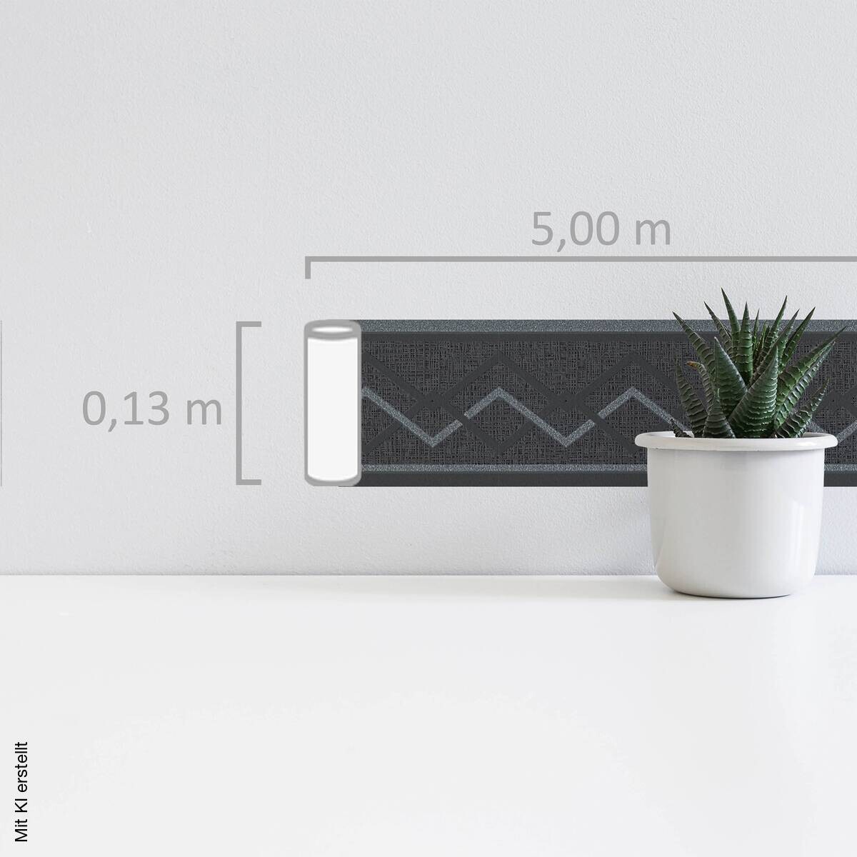 A.S.Creation Bordüre grau B/H/D: ca. 13x500x8 cm